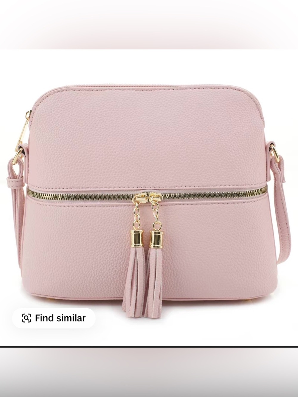 Malibu Skye Blush Pink Lunar Dome Vegan Leather Crossbody Tassel Bag